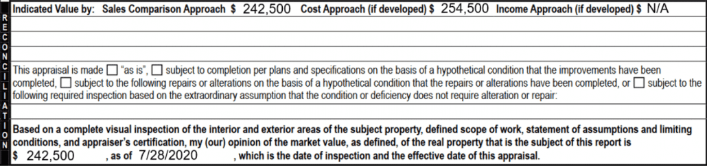 Where To Find Appraisal Value On Report